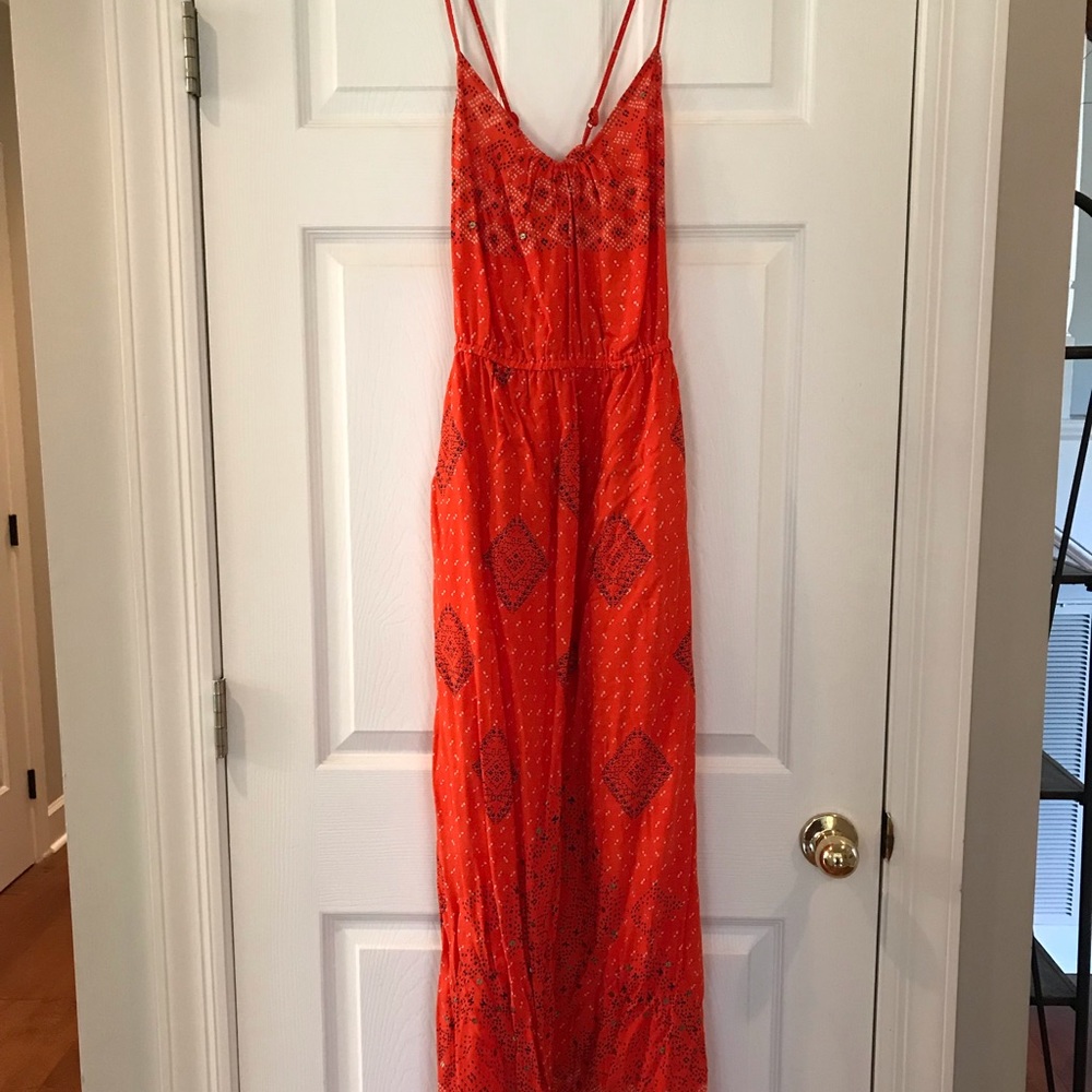 Lucky Brand red maxi dress, Sz L